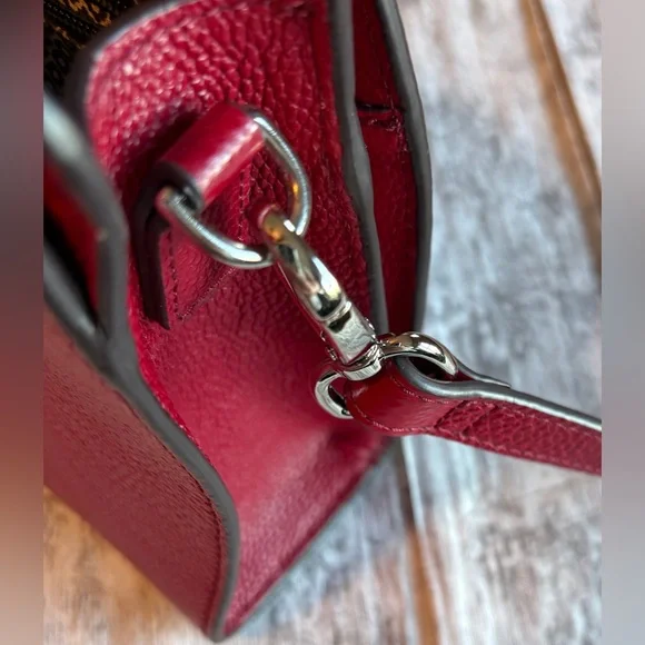 Preloved Like New Brighton Red Silver Studded Organizer Purse - Picture 4 of 9